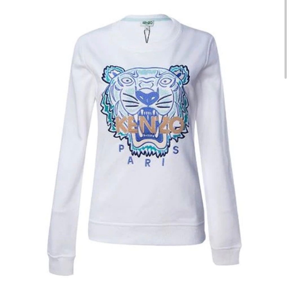 Kenzo white embroidered tiger sweatshirt